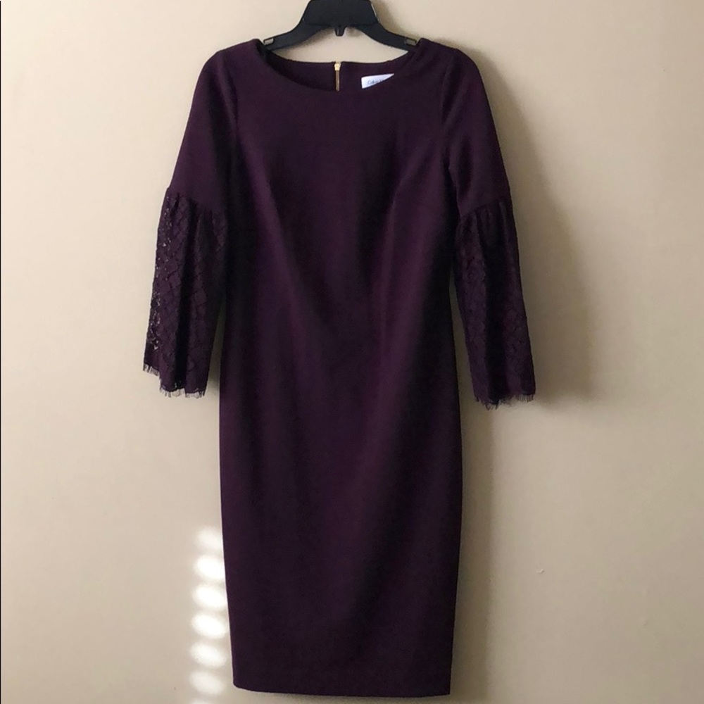 Calvin Klein dress with ruffle sleeve size 6